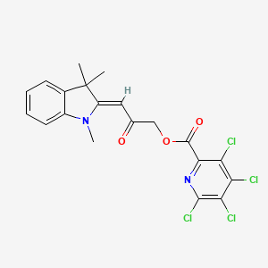 molecular formula C20H16Cl4N2O3 B2464331 [(3Z)-2-Oxo-3-(1,3,3-trimethylindol-2-ylidene)propyl] 3,4,5,6-tetrachloropyridine-2-carboxylate CAS No. 1057923-14-4