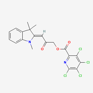 molecular formula C20H16Cl4N2O3 B2464331 2-Oxo-3-(1,3,3-trimethyl-2,3-dihydro-1h-indol-2-ylidene)propyl 3,4,5,6-tetrachloropyridine-2-carboxylate CAS No. 1057923-14-4