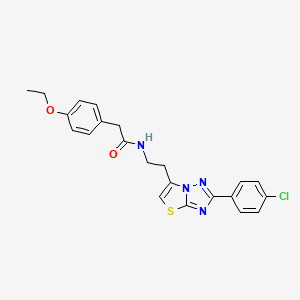 molecular formula C22H21ClN4O2S B2464353 N-(2-(2-(4-chlorophenyl)thiazolo[3,2-b][1,2,4]triazol-6-yl)ethyl)-2-(4-ethoxyphenyl)acetamide CAS No. 894026-70-1