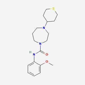 molecular formula C18H27N3O2S B2464361 N-(2-甲氧苯基)-4-(四氢-2H-噻吩-4-基)-1,4-二氮杂环戊烷-1-甲酰胺 CAS No. 2034610-08-5
