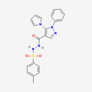 4-methyl-N'-{[1-phenyl-5-(1H-pyrrol-1-yl)-1H-pyrazol-4-yl]carbonyl}benzenesulfonohydrazide