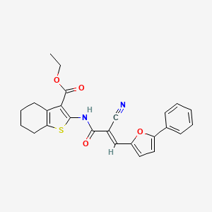 ethyl 2-[[(E)-2-cyano-3-(5-phenylfuran-2-yl)prop-2-enoyl]amino]-4,5,6,7-tetrahydro-1-benzothiophene-3-carboxylate