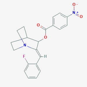 (2Z)-2-[(2-fluorophenyl)methylidene]-1-azabicyclo[2.2.2]octan-3-yl 4-nitrobenzoate