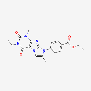 Ethyl 4-(3-ethyl-1,7-dimethyl-2,4-dioxo-1,3,5-trihydro-4-imidazolino[1,2-h]pur in-8-yl)benzoate