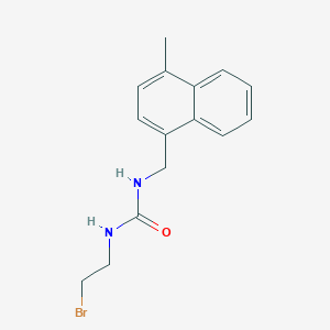 molecular formula C15H17BrN2O B024644 Urea, 1-(2-bromoethyl)-3-(4-methyl-1-naphthylmethyl)- CAS No. 102434-31-1