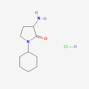 molecular formula C10H19ClN2O B2464400 盐酸3-氨基-1-环己基吡咯烷-2-酮 CAS No. 2031259-02-4