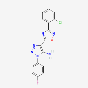 molecular formula C16H10ClFN6O B2464405 4-(3-(2-chlorophenyl)-1,2,4-oxadiazol-5-yl)-1-(4-fluorophenyl)-1H-1,2,3-triazol-5-amine CAS No. 892771-93-6