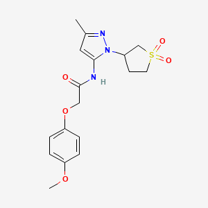 molecular formula C17H21N3O5S B2464413 N-(1-(1,1-dioxidotetrahydrothiophen-3-yl)-3-methyl-1H-pyrazol-5-yl)-2-(4-methoxyphenoxy)acetamide CAS No. 1170649-32-7