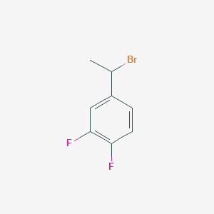 molecular formula C8H7BrF2 B2464414 4-(1-Bromoethyl)-1,2-difluorobenzene CAS No. 150881-71-3