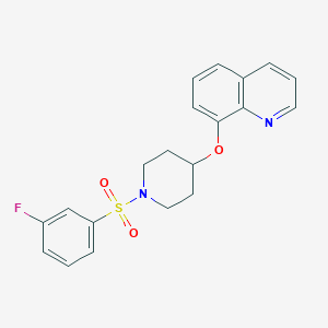 molecular formula C20H19FN2O3S B2464418 8-((1-((3-氟苯基)磺酰基)哌啶-4-基)氧基)喹啉 CAS No. 2034277-81-9