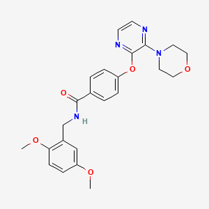 molecular formula C24H26N4O5 B2464422 N-(2,5-dimethoxybenzyl)-4-{[3-(morpholin-4-yl)pyrazin-2-yl]oxy}benzamide CAS No. 1115876-82-8