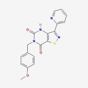 molecular formula C18H14N4O3S B2464423 6-(4-methoxybenzyl)-3-(2-pyridyl)isothiazolo[4,5-d]pyrimidine-5,7(4H,6H)-dione CAS No. 1251572-81-2