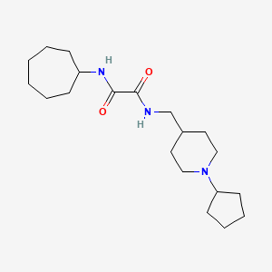 molecular formula C20H35N3O2 B2464425 N1-cycloheptyl-N2-((1-cyclopentylpiperidin-4-yl)methyl)oxalamide CAS No. 952976-57-7