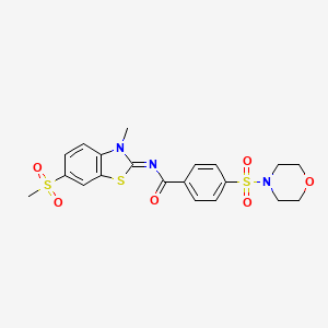 molecular formula C20H21N3O6S3 B2464429 (Z)-N-(3-甲基-6-(甲基磺酰基)苯并[d]噻唑-2(3H)-亚烷基)-4-(吗啉磺酰基)苯甲酰胺 CAS No. 683237-69-6
