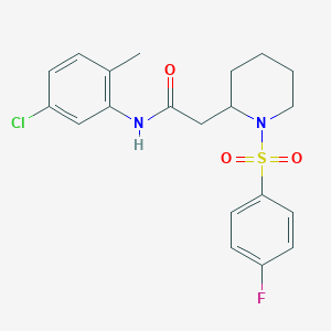 molecular formula C20H22ClFN2O3S B2464433 N-(5-chloro-2-methylphenyl)-2-(1-((4-fluorophenyl)sulfonyl)piperidin-2-yl)acetamide CAS No. 1021090-48-1