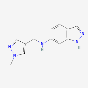 molecular formula C12H13N5 B2464434 N-[(1-methyl-1H-pyrazol-4-yl)methyl]-2H-indazol-6-amine CAS No. 1152888-92-0