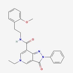 molecular formula C24H24N4O3 B2464437 5-エチル-N-(2-メトキシフェネチル)-3-オキソ-2-フェニル-3,5-ジヒドロ-2H-ピラゾロ[4,3-c]ピリジン-7-カルボキサミド CAS No. 921513-88-4