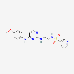molecular formula C19H22N6O3S B2464438 N-(2-((4-((4-methoxyphenyl)amino)-6-methylpyrimidin-2-yl)amino)ethyl)pyridine-3-sulfonamide CAS No. 1207024-07-4