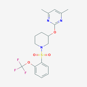 4,6-Dimethyl-2-((1-((2-(trifluoromethoxy)phenyl)sulfonyl)piperidin-3-yl)oxy)pyrimidine