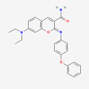 molecular formula C26H25N3O3 B2464443 (2Z)-7-(diethylamino)-2-[(4-phenoxyphenyl)imino]-2H-chromene-3-carboxamide CAS No. 313397-64-7