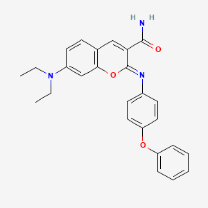 (2Z)-7-(diethylamino)-2-[(4-phenoxyphenyl)imino]-2H-chromene-3-carboxamide