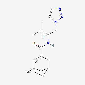molecular formula C18H28N4O B2464444 (3r,5r,7r)-N-(3-methyl-1-(1H-1,2,3-triazol-1-yl)butan-2-yl)adamantane-1-carboxamide CAS No. 2034306-67-5