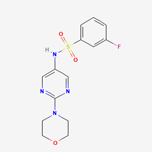 molecular formula C14H15FN4O3S B2464450 3-fluoro-N-(2-morpholinopyrimidin-5-yl)benzenesulfonamide CAS No. 1396889-54-5