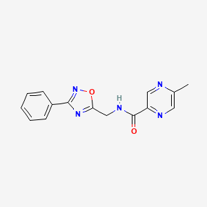 molecular formula C15H13N5O2 B2464451 5-甲基-N-((3-苯基-1,2,4-恶二唑-5-基)甲基)吡嗪-2-甲酰胺 CAS No. 1203386-19-9
