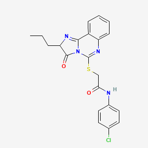 molecular formula C21H19ClN4O2S B2464453 N-(4-chlorophenyl)-2-((3-oxo-2-propyl-2,3-dihydroimidazo[1,2-c]quinazolin-5-yl)thio)acetamide CAS No. 1053077-36-3