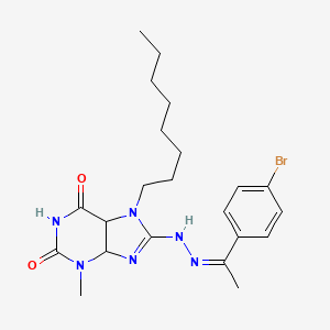molecular formula C22H29BrN6O2 B2464454 8-[(2Z)-2-[1-(4-bromophenyl)ethylidene]hydrazin-1-yl]-3-methyl-7-octyl-2,3,6,7-tetrahydro-1H-purine-2,6-dione CAS No. 883795-58-2
