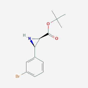 molecular formula C13H16BrNO2 B2464460 Tert-butyl (2R,3R)-3-(3-bromophenyl)aziridine-2-carboxylate CAS No. 1980008-31-8