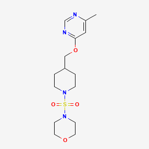 molecular formula C15H24N4O4S B2464462 4-((4-(((6-Methylpyrimidin-4-yl)oxy)methyl)piperidin-1-yl)sulfonyl)morpholine CAS No. 2320466-26-8