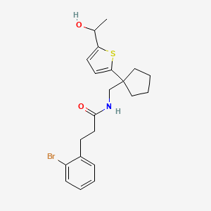 3-(2-bromophenyl)-N-((1-(5-(1-hydroxyethyl)thiophen-2-yl)cyclopentyl)methyl)propanamide
