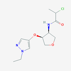 2-Chloro-N-[(3S,4S)-4-(1-ethylpyrazol-4-yl)oxyoxolan-3-yl]propanamide