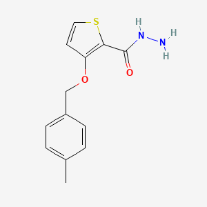 molecular formula C13H14N2O2S B2464467 3-[(4-Methylbenzyl)oxy]-2-thiophenecarbohydrazide CAS No. 343375-82-6