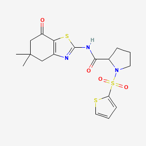 N-(5,5-dimethyl-7-oxo-4,5,6,7-tetrahydrobenzo[d]thiazol-2-yl)-1-(thiophen-2-ylsulfonyl)pyrrolidine-2-carboxamide