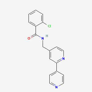 molecular formula C18H14ClN3O B2464476 N-([2,4'-bipyridin]-4-ylmethyl)-2-chlorobenzamide CAS No. 2034322-17-1