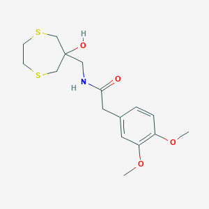 2-(3,4-dimethoxyphenyl)-N-[(6-hydroxy-1,4-dithiepan-6-yl)methyl]acetamide