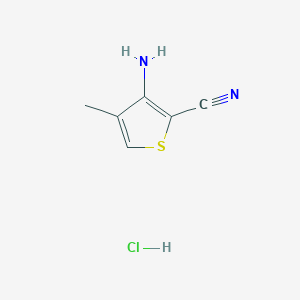 molecular formula C6H7ClN2S B2464479 3-Amino-4-methylthiophene-2-carbonitrile hydrochloride CAS No. 1603054-93-8