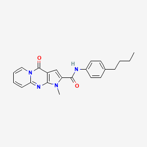 molecular formula C22H22N4O2 B2464482 N-(4-butylphenyl)-1-methyl-4-oxo-1,4-dihydropyrido[1,2-a]pyrrolo[2,3-d]pyrimidine-2-carboxamide CAS No. 864853-86-1
