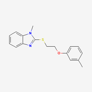 molecular formula C17H18N2OS B2464487 1-methyl-2-((2-(m-tolyloxy)ethyl)thio)-1H-benzo[d]imidazole CAS No. 920117-91-5