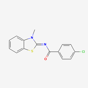 4-chloro-N-(3-methyl-1,3-benzothiazol-2-ylidene)benzamide