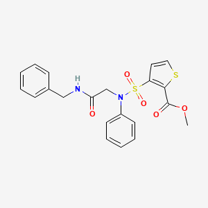 molecular formula C21H20N2O5S2 B2464492 Methyl 3-{[2-(benzylamino)-2-oxoethyl](phenyl)sulfamoyl}thiophene-2-carboxylate CAS No. 895265-05-1