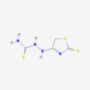 molecular formula C4H6N4S3 B2464496 (E)-2-(2-thioxothiazolidin-4-ylidene)hydrazinecarbothioamide CAS No. 6164-19-8