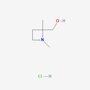 molecular formula C6H14ClNO B2464499 (1,2-Dimethylazetidin-2-yl)methanol hydrochloride CAS No. 2288710-13-2