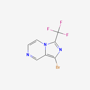 molecular formula C7H3BrF3N3 B2464500 1-溴-3-(三氟甲基)咪唑并[1,5-a]吡嗪 CAS No. 1779749-81-3