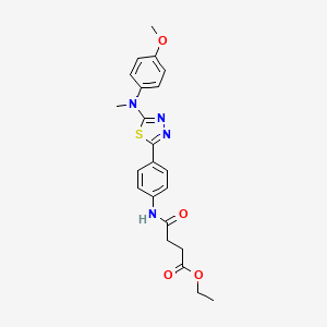 Ethyl 4-((4-(5-((4-methoxyphenyl)(methyl)amino)-1,3,4-thiadiazol-2-yl)phenyl)amino)-4-oxobutanoate