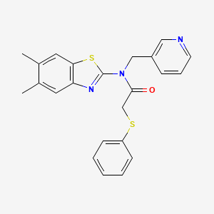 N-(5,6-dimethylbenzo[d]thiazol-2-yl)-2-(phenylthio)-N-(pyridin-3-ylmethyl)acetamide