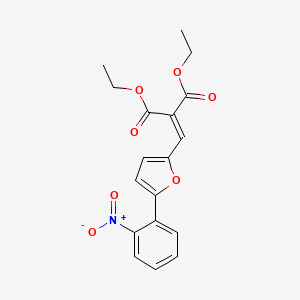 molecular formula C18H17NO7 B2464519 Diethyl 2-((5-(2-nitrophenyl)furan-2-yl)methylene)malonate CAS No. 305341-76-8
