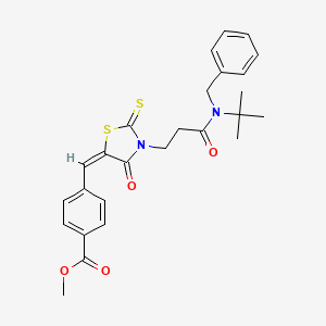 (E)-methyl 4-((3-(3-(benzyl(tert-butyl)amino)-3-oxopropyl)-4-oxo-2-thioxothiazolidin-5-ylidene)methyl)benzoate